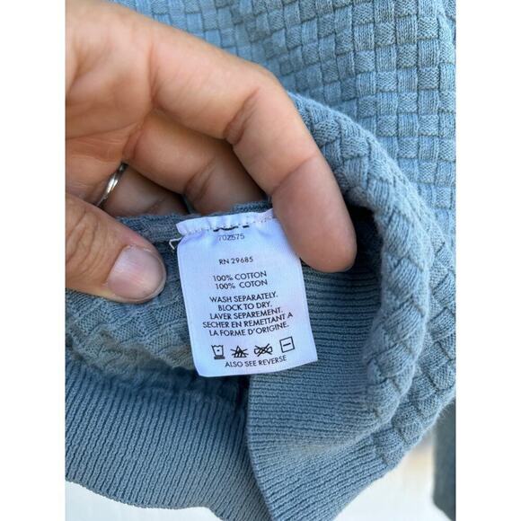 Pendleton Textured V Neck Cotton Sweater, Blue, Size‎ Medium - Picture 4 of 4